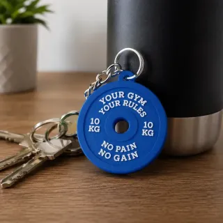 Weight Plate Keyring - Custom Text photo 2