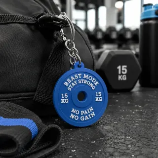 Weight Plate Keyring - Custom Text photo 3