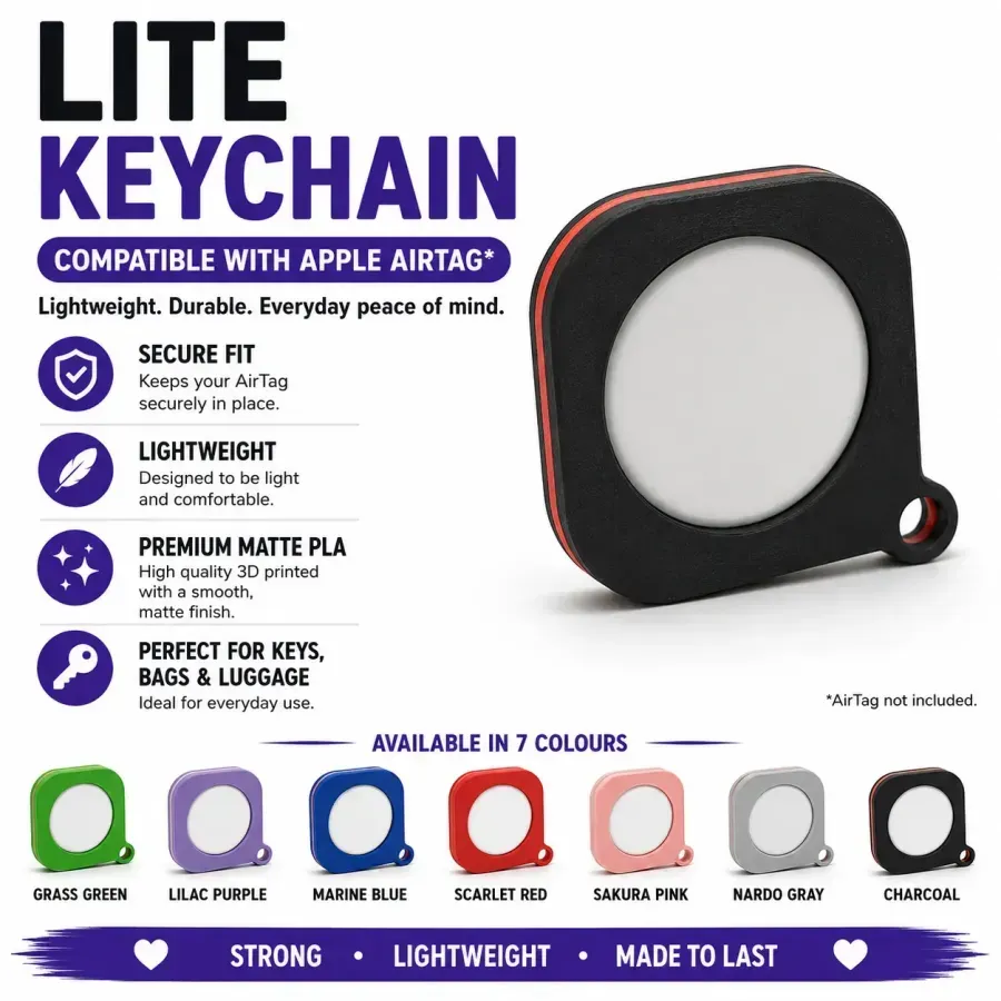 Lite Keychain - AirTag Compatible