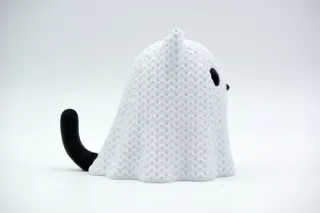 Knitted Halloween Cat Ghost photo 3