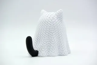 Knitted Halloween Cat Ghost photo 4
