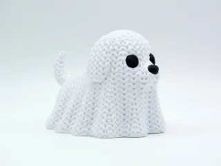 Knitted Halloween Dog Ghost photo 2