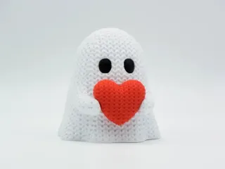 Knitted Halloween Heart Ghost photo 2