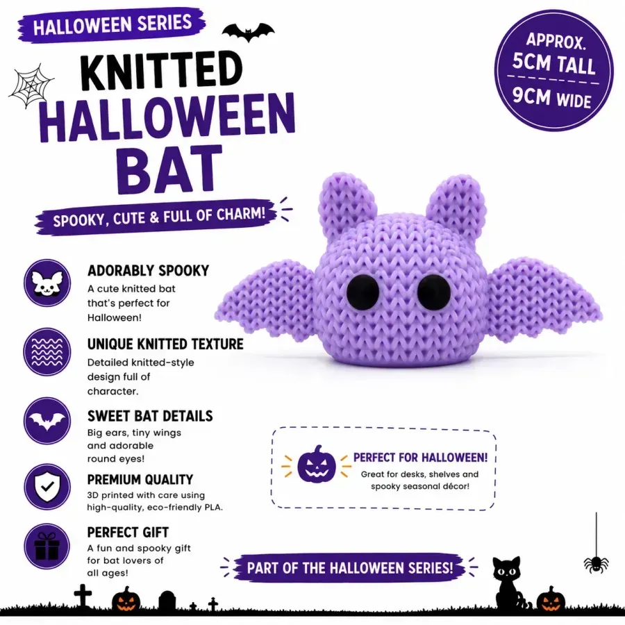 Knitted Halloween Bat