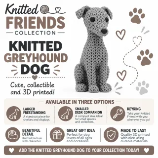Knitted Dog - Greyhound photo 1