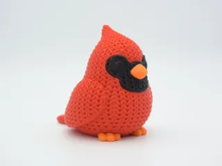 Knitted Cardinal Bird