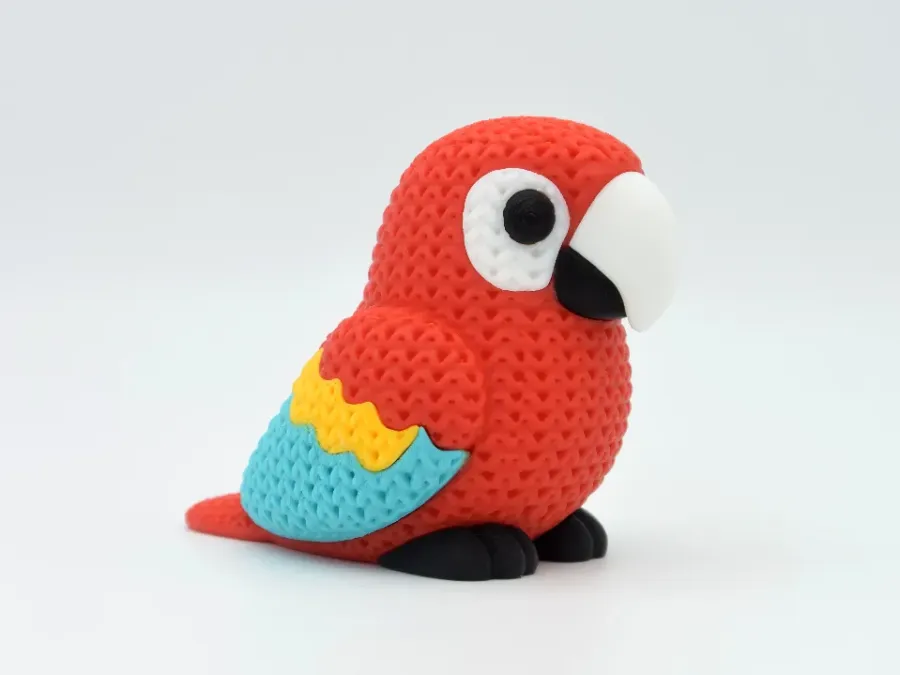 Knitted Scarlet Macaw Parrot